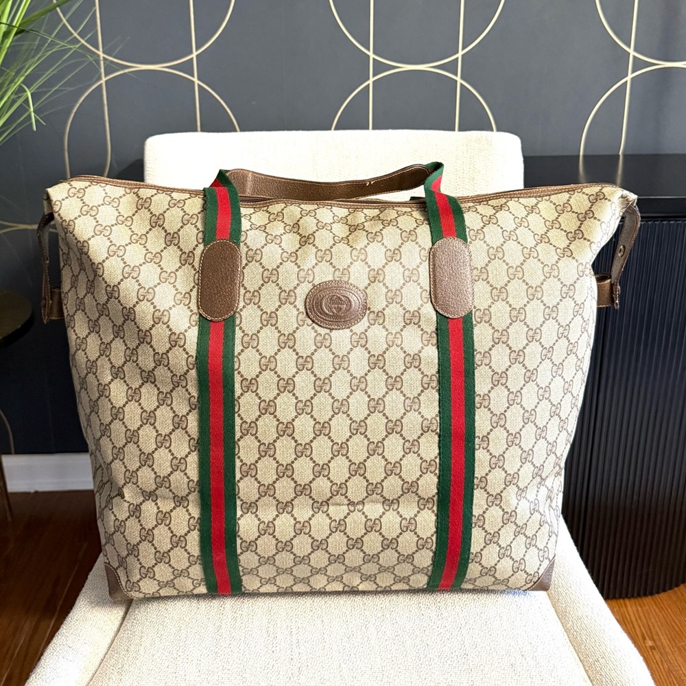 Authentic GUCCI travel bag/ XL tote brown monogram coated canvas - Picture 2 of 16